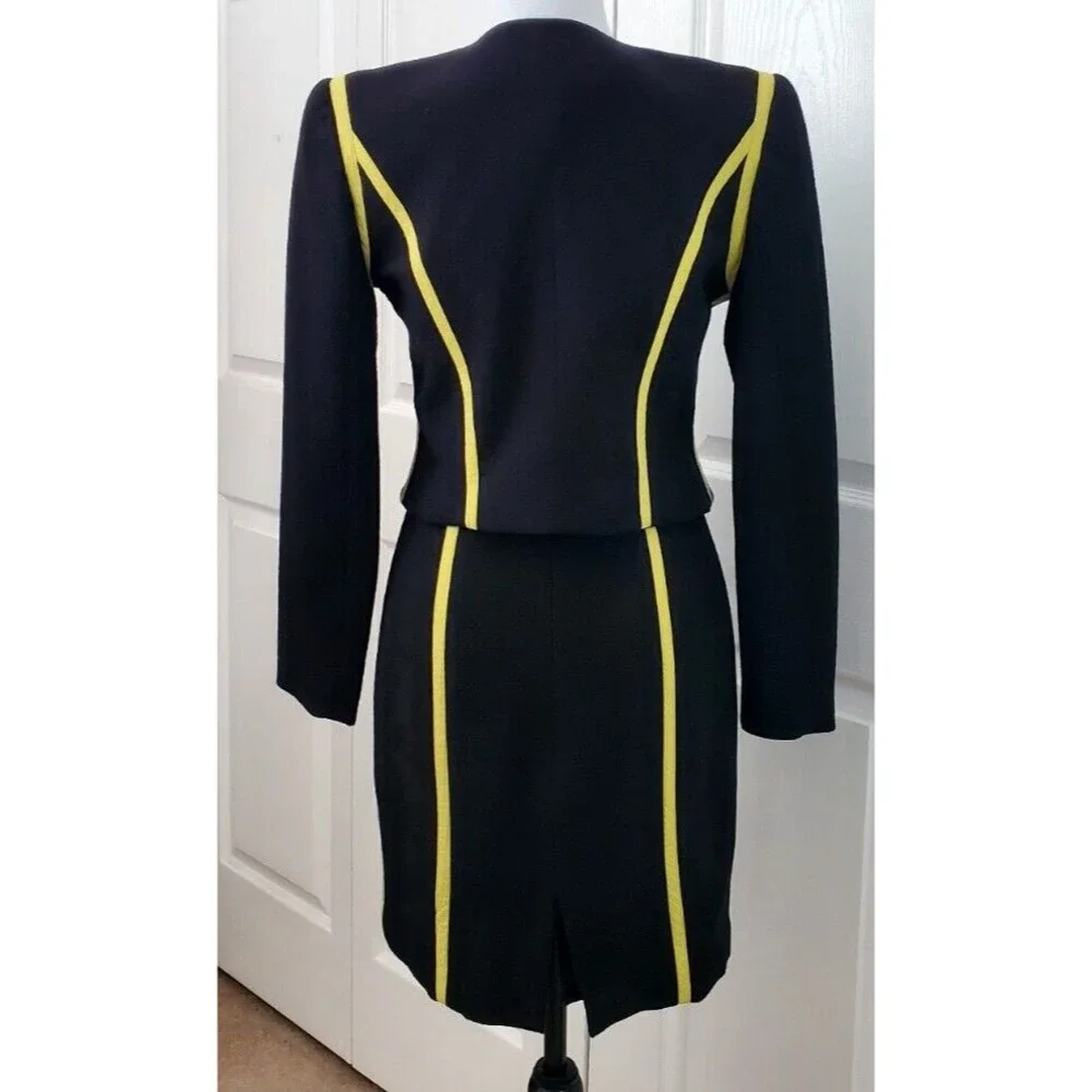 Lillie Rubin Black Cotton Sleeveless Dress W/Blazer Bodycon Crop Jacket Sz 4 EUC